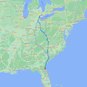 Detroit to Florida; enlargment