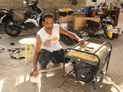 generator running on gasoline vapor